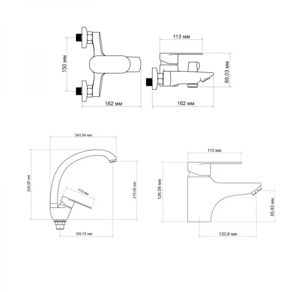 Набір змішувачів Lidz Tani (001F1+0061+008F)