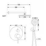 Душевая система универсальная Qtap Scorpio скрытого монтажа на два потребителя QTSCO113CRM45896 Chrome