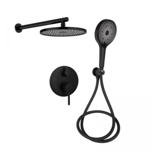 Душова система універсальна Qtap Scorpio прихованого монтажу на два споживача QTSCO113BLM45897 Black Matt