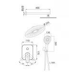 Душова система універсальна Qtap Slavonice прихованого монтажу на два споживача QTSLA113CRM45898 Chrome