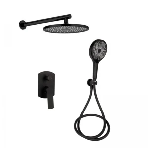 Душова система універсальна Qtap Slavonice прихованого монтажу на два споживача QTSLA113BLM45900 Black Matt