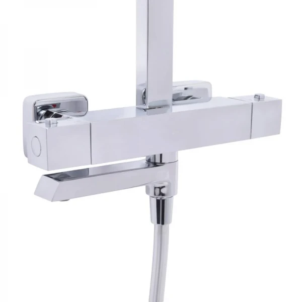 Душевая система универсальная Qtap Swan Cascada термостатическая на три потребителя (с изливом) QTSWA112CRM45902 Chrome