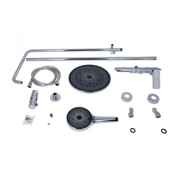 Душевая система универсальная Qtap Slavonice на три потребителя (с изливом) QTSLA111CRM45904 Chrome