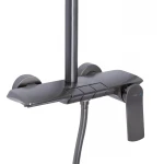 Душевая система универсальная Qtap Slavonice на три потребителя (с изливом) QTSLA111GMB45905 Gunmetal Black PVD