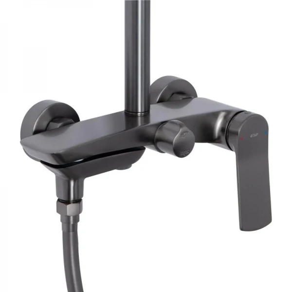 Душевая система универсальная Qtap Slavonice на три потребителя (с изливом) QTSLA111GMB45910 Gunmetal Black PVD