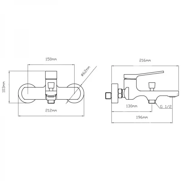 Смеситель для ванны Qtap Slavonice QTSLA259BLM45918 Black Matt