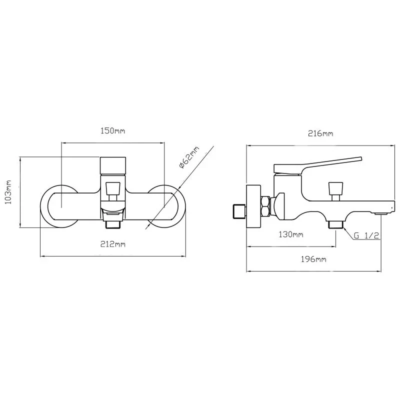 Смеситель для ванны Qtap Slavonice QTSLA259BLM45918 Black Matt