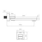 Излив для систем скрытого монтажа Qtap Vytok 200 мм прямоугольный QTVYT246BLM45937 Black Matt