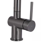 Смеситель для кухни Qtap Rozcesti с выдвижным изливом с подключением для питьевой воды QTROZ367GMB45942 Gunmetal Black PVD