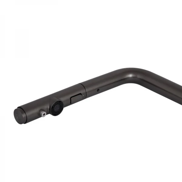 Смеситель для кухни Qtap Rozcesti с выдвижным изливом с подключением для питьевой воды QTROZ367GMB45942 Gunmetal Black PVD