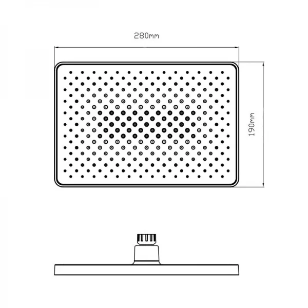 Лейка для верхнего душа Qtap Hlavova 280x190 мм прямоугольная QTHLA107CRM45946 Chrome