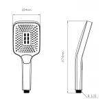 Лейка для ручного душа Qtap Rucni 140x110 мм прямоугольная QTRUC125BLM45955 Black Matt