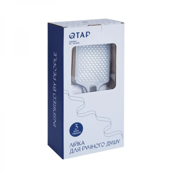 Лейка для ручного душа Qtap Rucni 140x95 мм прямоугольная QTRUC125CRM45958 Chrome
