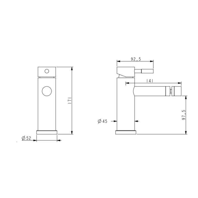 Смеситель для биде Lidz Aria 001AF (k35) LDARI001AFNKS46096 Nickel