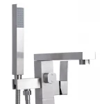 Смеситель для ванны Lidz Kubis 004 напольный (c душевым гарнитуром) (k35) LDKUB004NKS46101 Nickel