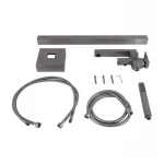 Смеситель для ванны Lidz Kubis 004 напольный (c душевым гарнитуром) (k35) LDKUB004NKS46101 Nickel