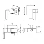 Набор для гигиенического душа Lidz Kubis 111 Nickel LDKUB111NKS46106 прямоугольный