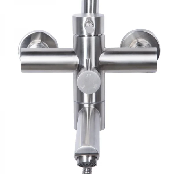 Душевая система универсальная Lidz Aria 1033 на три потребителя (с изливом) (k35) LDARI1033NKS46109 Nickel