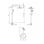 Душевая стойка универсальная Lidz Aria 1120 на два потребителя LDARI1120NKS46112 Nickel
