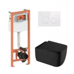 Готове рішення Qtap для ванної кімнати: підвісний унітаз Gemini Ultra Quiet + комплект інсталяції Nest 4 в 1 (кругла клавіша White)