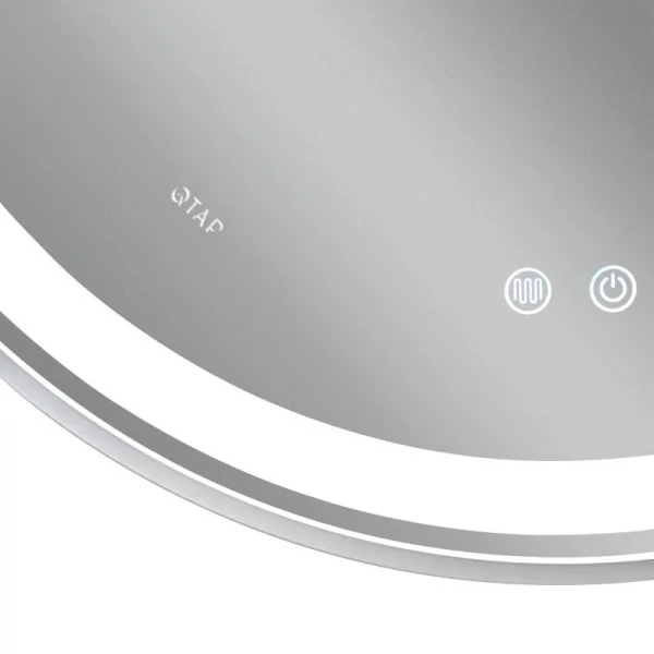 Дзеркало Qtap Gemini 800х700 з LED-підсвічуванням Touch, з антизапотіванням, з димером, рег. темп. кольору (3000-6500K) Reverse QT2578R8071W