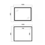 Дзеркало Qtap Cardinal 1000х800 з LED-підсвічуванням Touch, з антизапотіванням, з димером, рег. темп. кольору (3000-6500K) QT0478C10080