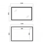 Дзеркало Qtap Cardinal 1200х800 з LED-підсвічуванням Touch, з антизапотіванням, з димером, рег. темп. кольору (3000-6500K) QT0478C12080
