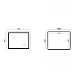 Дзеркало Lidz Kubis 1000х800 з LED-підсвічуванням Touch, з антизапотіванням, з димером, рег. яскравості LD78LF61410080