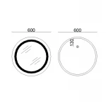 Зеркало Lidz Aria R600 с LED-подсветкой Touch, с антизапотеванием, с диммером, рег. яркости LD78LR600