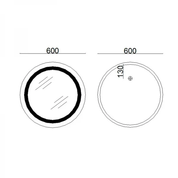 Зеркало Lidz Aria R600 с LED-подсветкой Touch, с антизапотеванием, с диммером, рег. яркости LD78LR600