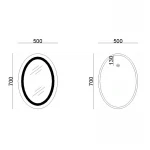 Дзеркало Lidz Vida 700х500 з LED-підсвічуванням Touch, з антизапотіванням, з димером, рег. яскравості LD78LF5070