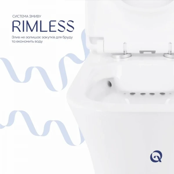 Унітаз-компакт Qtap Presto Quadro безободковий з сидінням Soft-close QT24221215AW