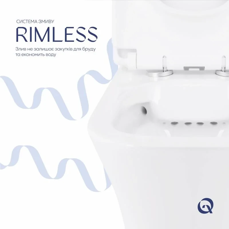Унітаз-компакт Qtap Presto Quadro безободковий з сидінням Soft-close QT24221215AW