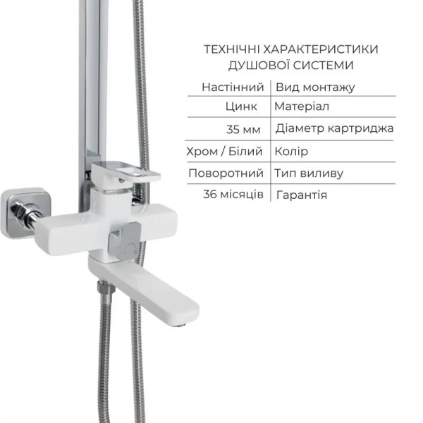 Набір змішувачів Wawel 001 + Wawel 1030 White