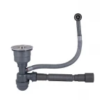 Сифон для кухонной мойки Lidz LK17, выпуск 115 мм, колбовый с круглым переливом (выход гофра 40/50мм) (LDLK17SS46398)