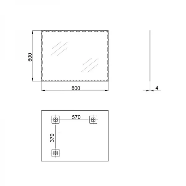 Дзеркало Lidz Wawel 140.07.12 (1) 600х800 настінне прямокутне LD78WA6080