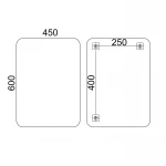 Дзеркало Lidz Nicole 450х600 настінне прямокутне зі завкругленими кутами LD78NI4560