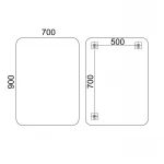 Зеркало Lidz Nicole 700х900 настенное прямоугольное с закругленными углами LD78NI7090