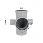 Крестовина канализационная TA Sewage 110х50 90°