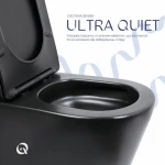 Унітаз підлоговий Qtap Scorpio Ultra Quiet безобідковий з сидінням Soft-close MATT BLACK QT14226088AMB