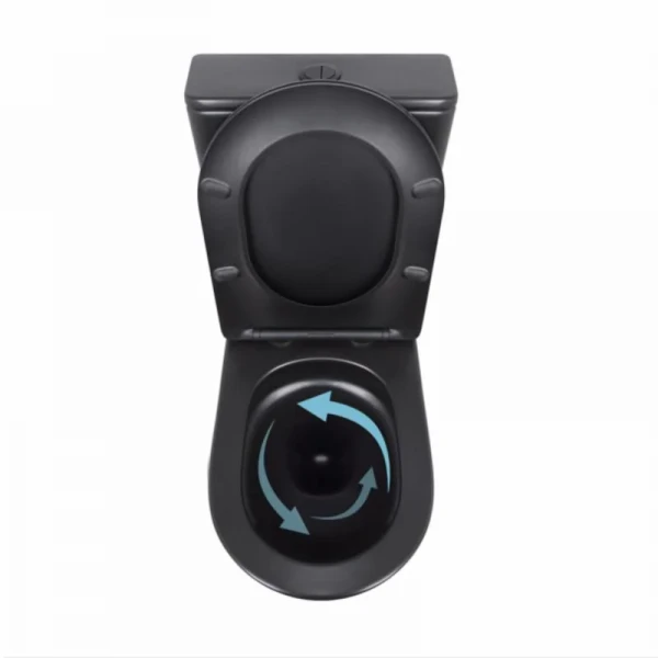 Унітаз підлоговий Qtap Scorpio Ultra Quiet безобідковий з сидінням Soft-close MATT BLACK QT14226088AMB