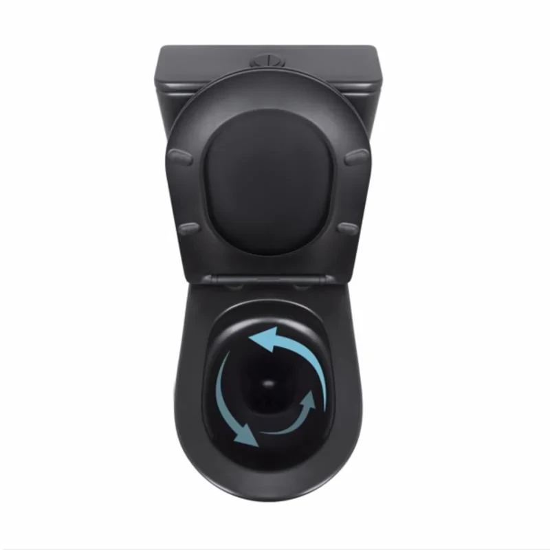 Унітаз підлоговий Qtap Scorpio Ultra Quiet безобідковий з сидінням Soft-close MATT BLACK QT14226088AMB