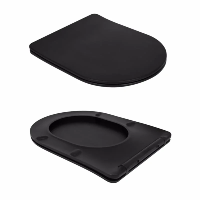 Унітаз підлоговий Qtap Scorpio Ultra Quiet безобідковий з сидінням Soft-close MATT BLACK QT14226088AMB