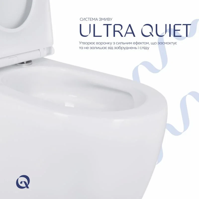 Унітаз підлоговий Qtap Robin New Ultra Quiet безобідковий з сидінням Soft-close WHITE QT13226083AW