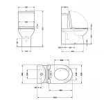 Унітаз підлоговий Qtap Robin Ultra Quiet безобідковий з сидінням Soft-close MATT BLACK QT13226083AMB
