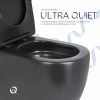 Унітаз підлоговий Qtap Robin Ultra Quiet безобідковий з сидінням Soft-close MATT BLACK QT13226083AMB