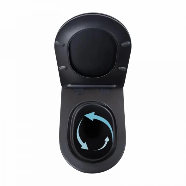 Унітаз підвісний Qtap Scorpio Ultra Quiet безобідковий з сидінням Soft-close MATT BLACK QT14332380AMB