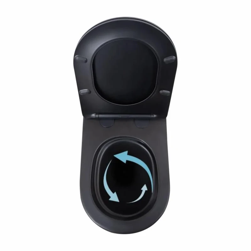 Унітаз підвісний Qtap Scorpio Ultra Quiet безобідковий з сидінням Soft-close MATT BLACK QT14332380AMB