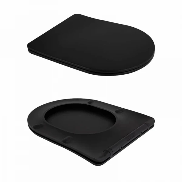 Унітаз підвісний Qtap Scorpio Ultra Quiet безобідковий з сидінням Soft-close MATT BLACK QT14332380AMB