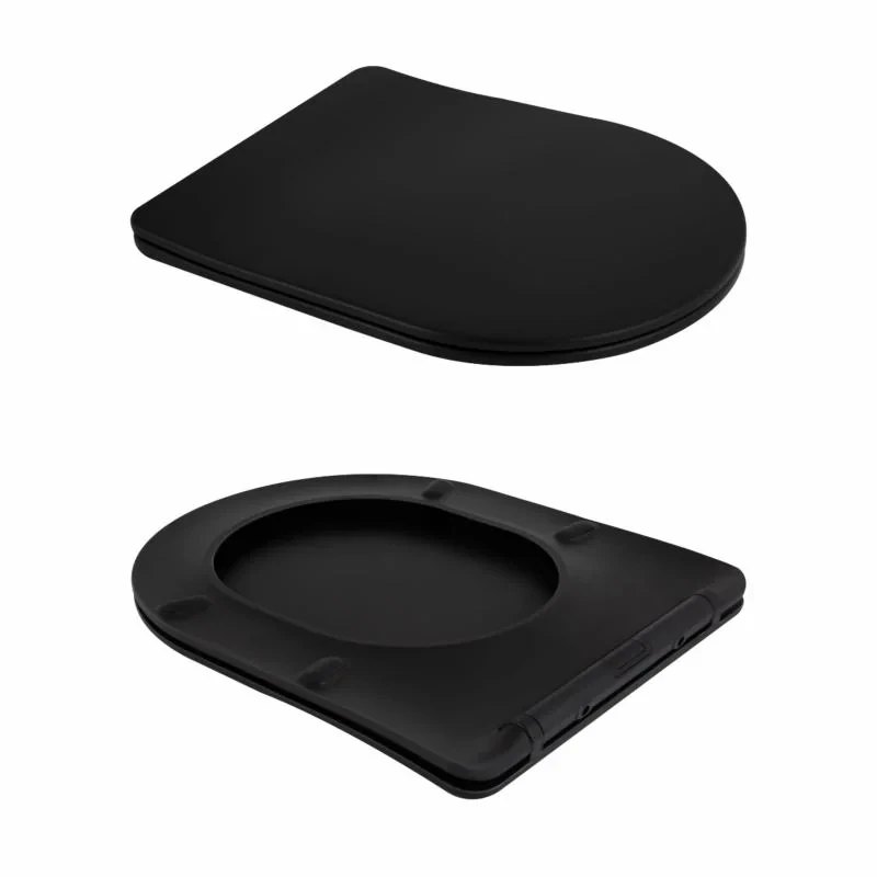 Унітаз підвісний Qtap Scorpio Ultra Quiet безобідковий з сидінням Soft-close MATT BLACK QT14332380AMB